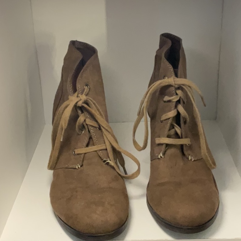 a.n.a Brown Ankle Booties Suede Casual